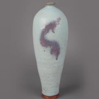 宋钧窑天蓝釉红斑梅瓶 · 河北博物院
