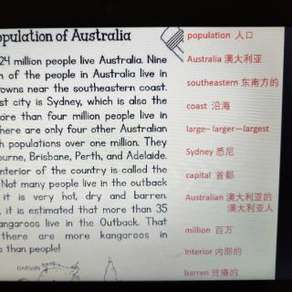 澳大利亚人口单词拼读课文朗读