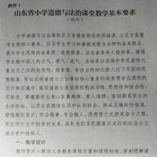 山东省小学道德与法治课堂教学基本要求（试行）分享1