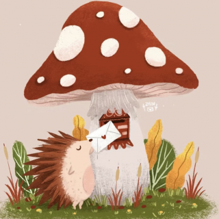 刺猬与蘑菇
