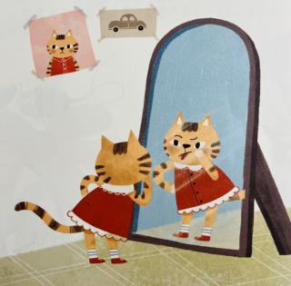 小猫照镜子