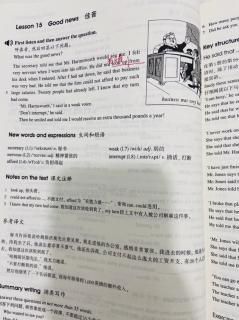 NCE 2 Lesson 15 Good news 词汇