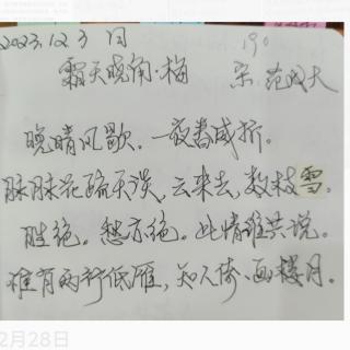 《霜天晓角・梅》宋：范成大   诵读：子梅