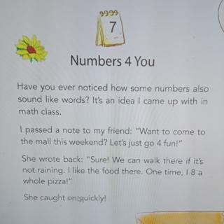 Numbers 4 you