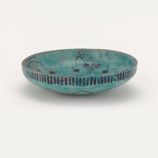 蓝釉鱼纹荷花碗 · 美国弗利尔美术馆
