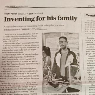 Inventing for his family  21世纪报