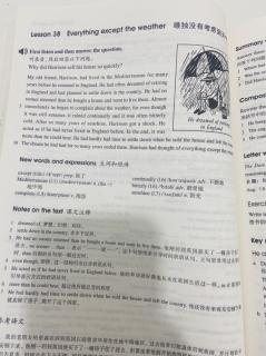 NCE 2 Lesson 38 Everything except the weather. 课文