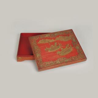 红漆描金龙舟长方匣 · 故宫博物院