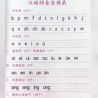 汉语拼音声母韵母整体认读音节