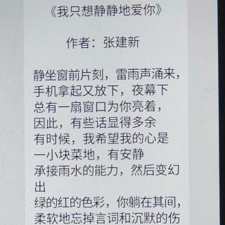 诗歌《我只想》