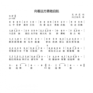 勵(lì)志歌曲《向著遠(yuǎn)方勇敢啟航》（吳洪霞作詞，王覺(jué)演唱）