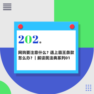 202.网购要注意什么？遇上霸王条款怎么办？｜解读民法典系列01